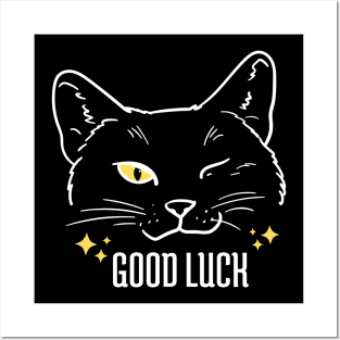 Black Cat Good Luck Posters and Art